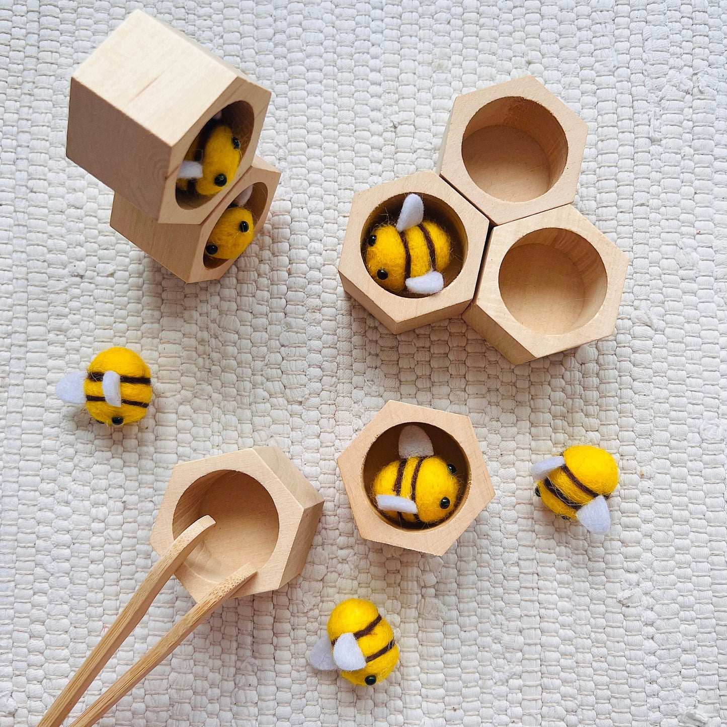 Wooden Beehive Sensory Toy – Montessori-Inspired Play