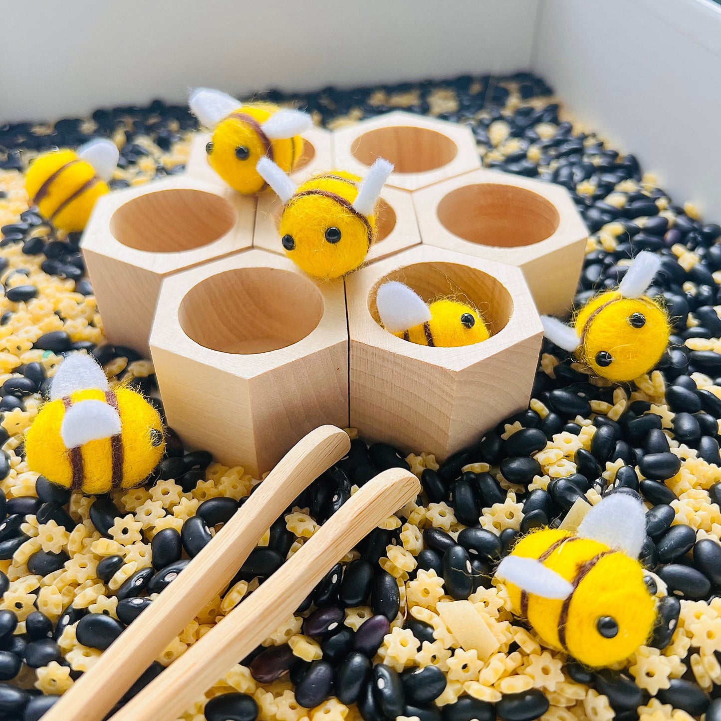 Wooden Beehive Sensory Toy – Montessori-Inspired Play