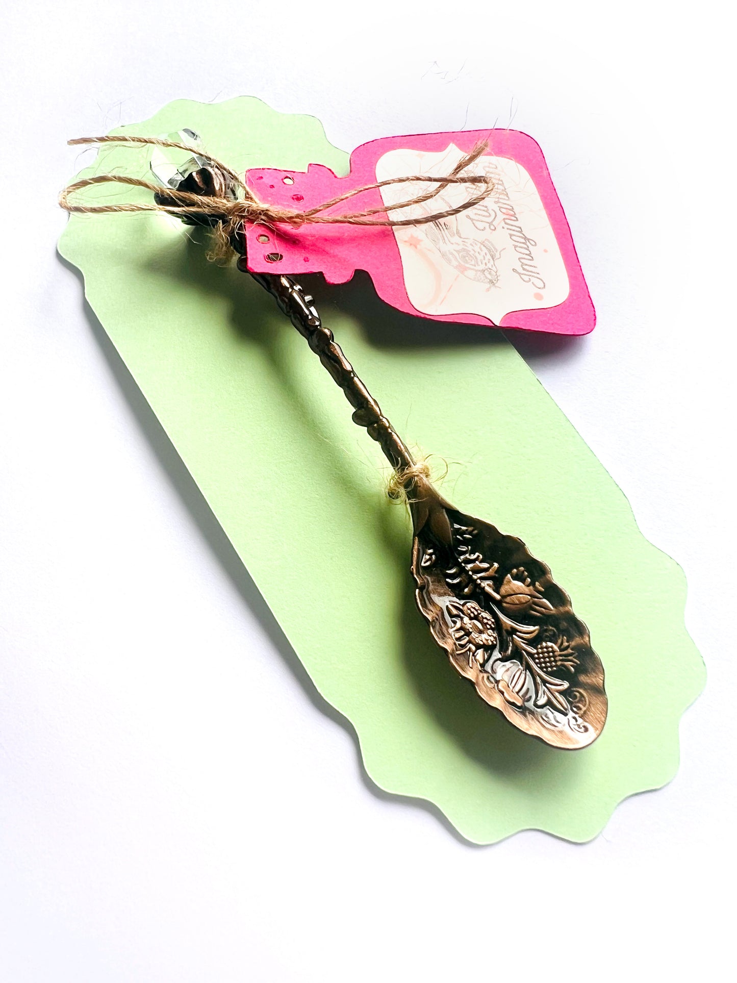 Crystal-Tipped Potion Spoon – Vintage Bronze Stirring Tool for Potion Play