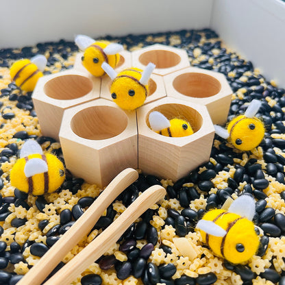 Wooden Beehive Sensory Toy – Montessori-Inspired Play