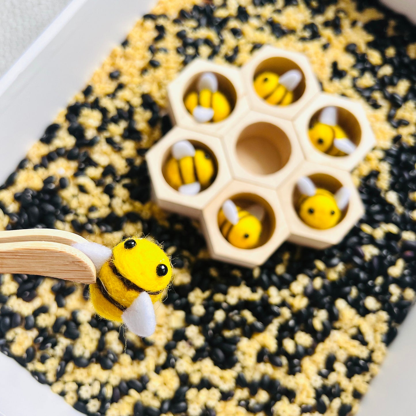 Wooden Beehive Sensory Toy – Montessori-Inspired Play